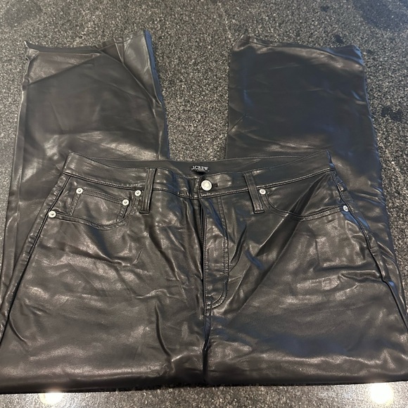70% off! J.Crew Slim wide-leg pant in faux leather - Picture 3 of 7